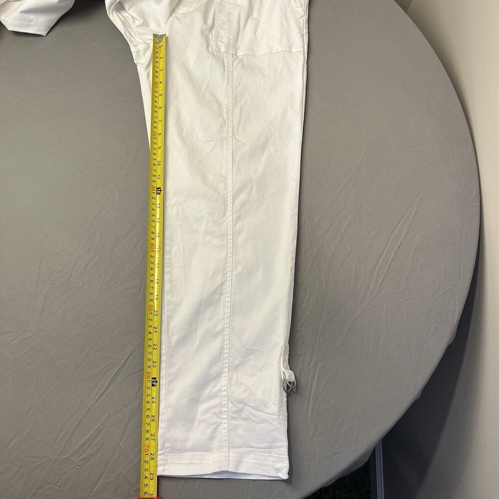 Soft Surroundings Medina Pants Medium Elastic Waist Roll Tab Ankle White Utility - Picture 10 of 13